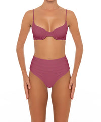 BSWS-B164 Side Shirred Highwaisted Bikini Bottom