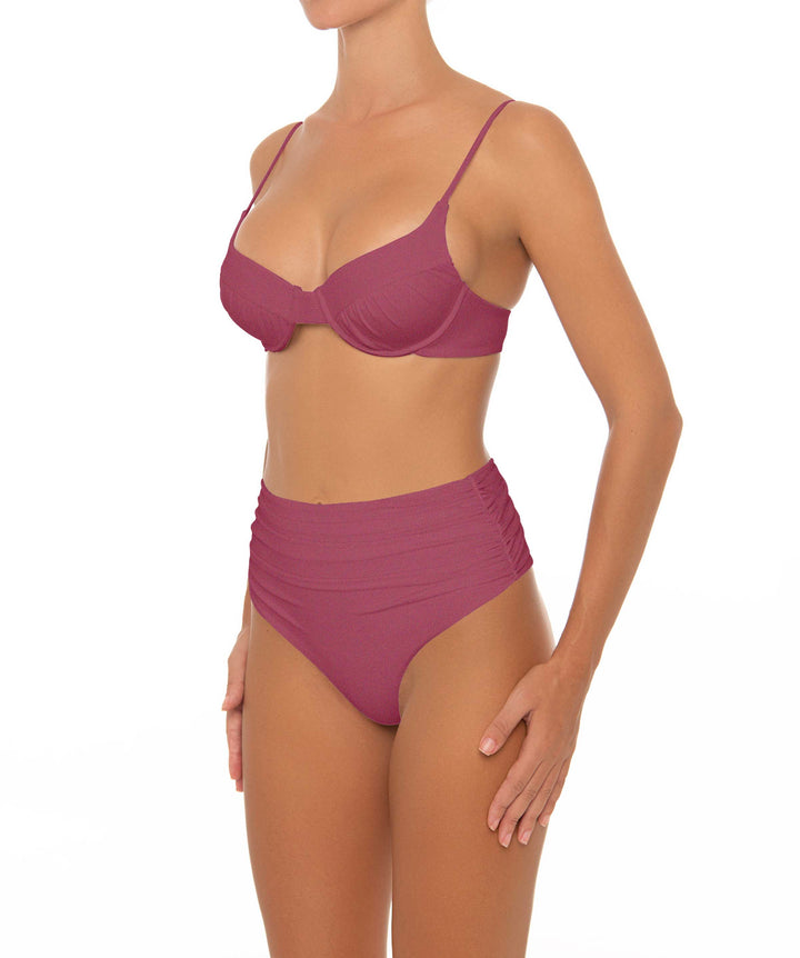 BSWS-B164 Side Shirred Highwaisted Bikini Bottom