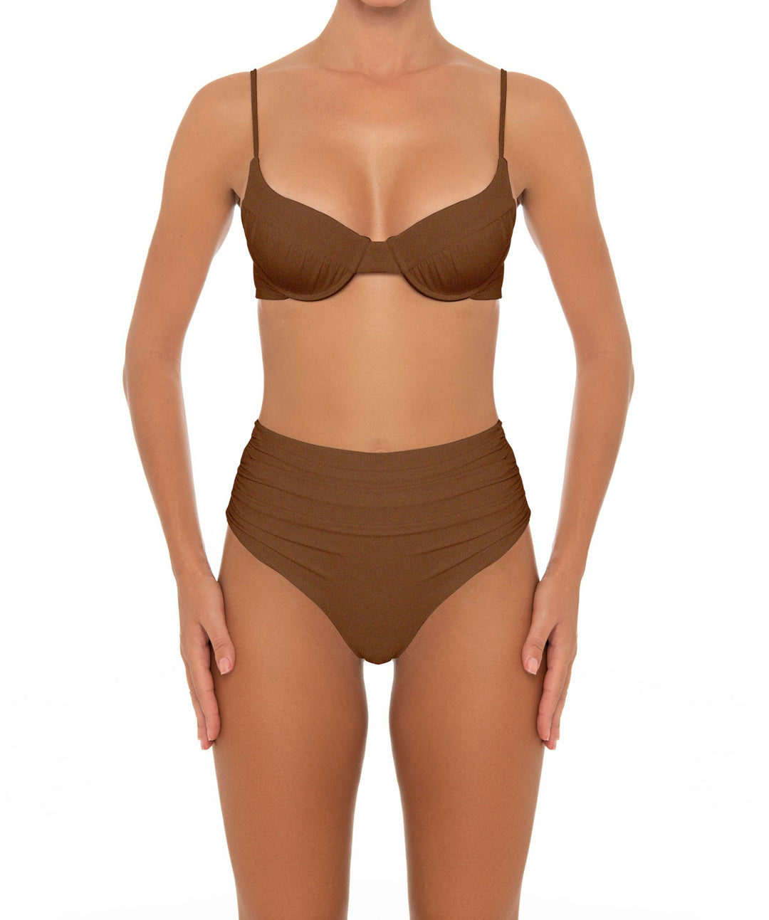 BSWS-B164 Side Shirred Highwaisted Bikini Bottom