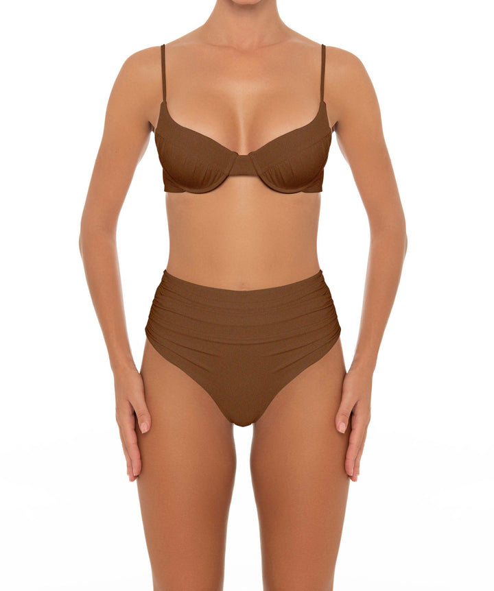 BSWS-B164 Side Shirred Highwaisted Bikini Bottom