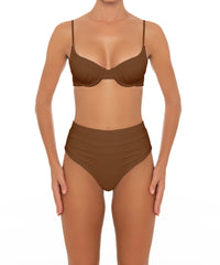 BSWS-B164 Side Shirred Highwaisted Bikini Bottom