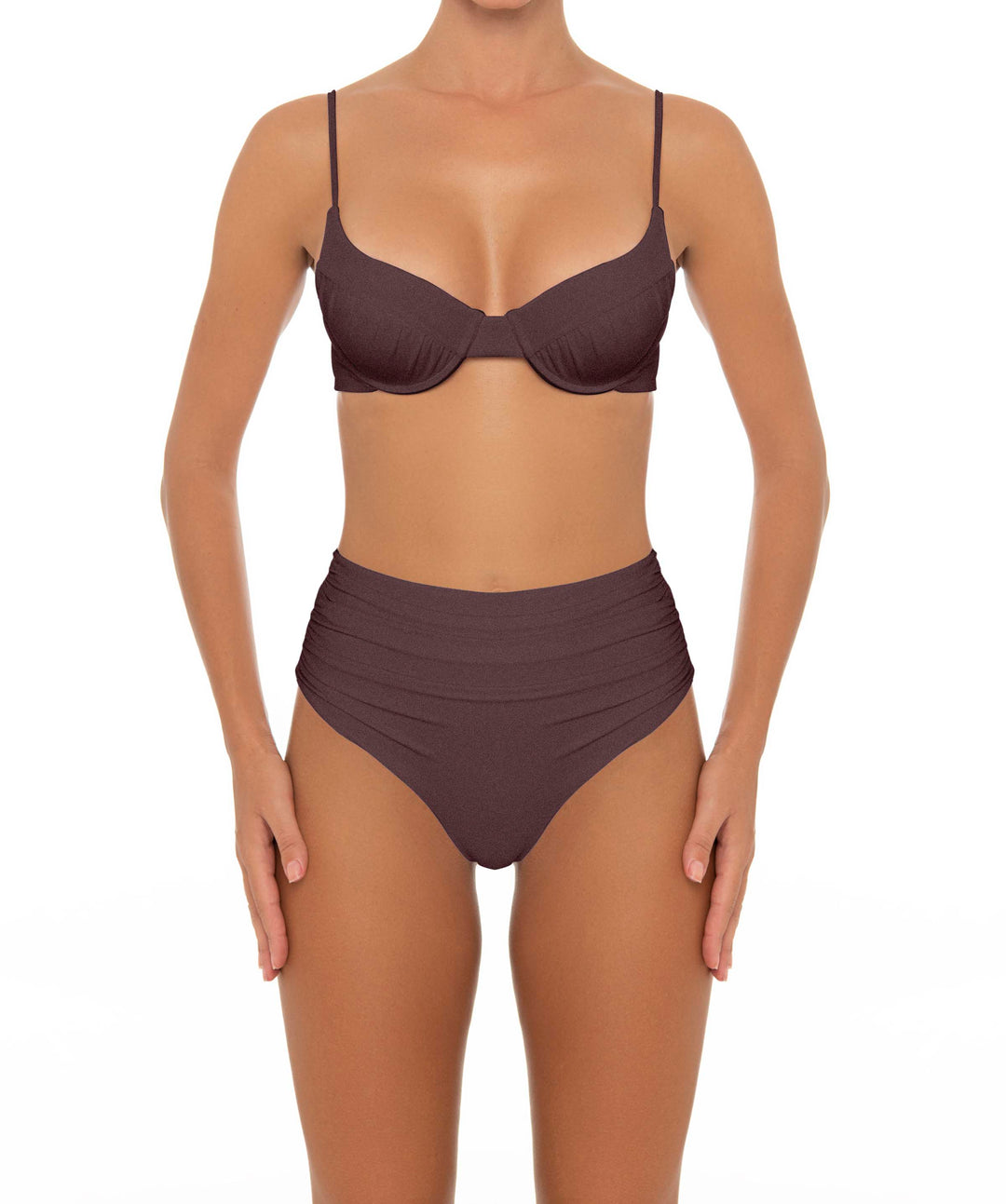 BSWS-T164 Underwire Shirred Cup Bikini Top