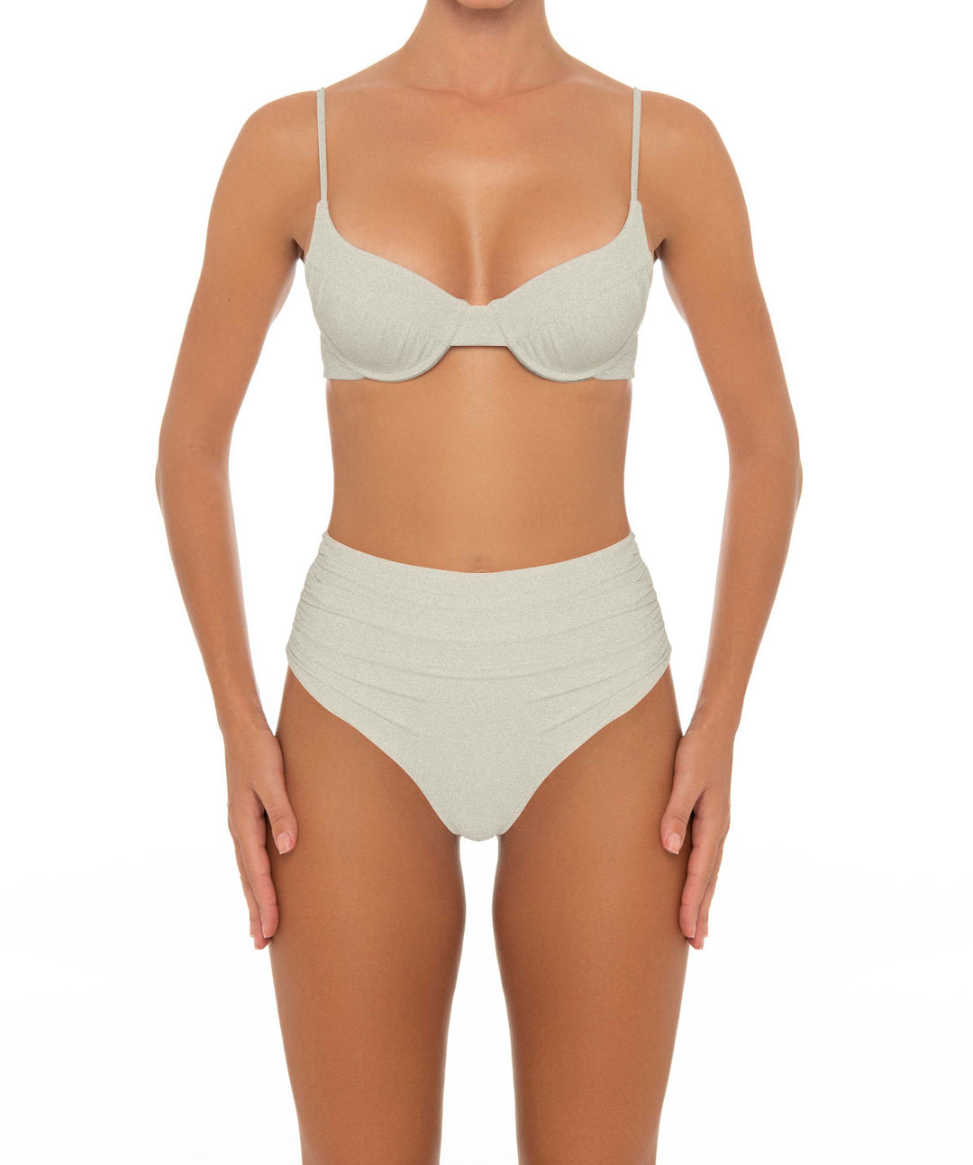 BSWS-B164 Side Shirred Highwaisted Bikini Bottom