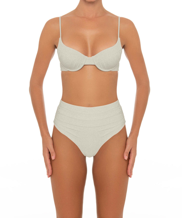 BSWS-B164 Side Shirred Highwaisted Bikini Bottom