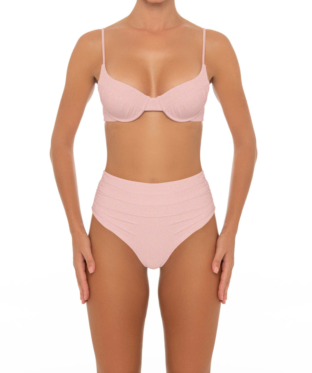 BSWS-B164 Side Shirred Highwaisted Bikini Bottom