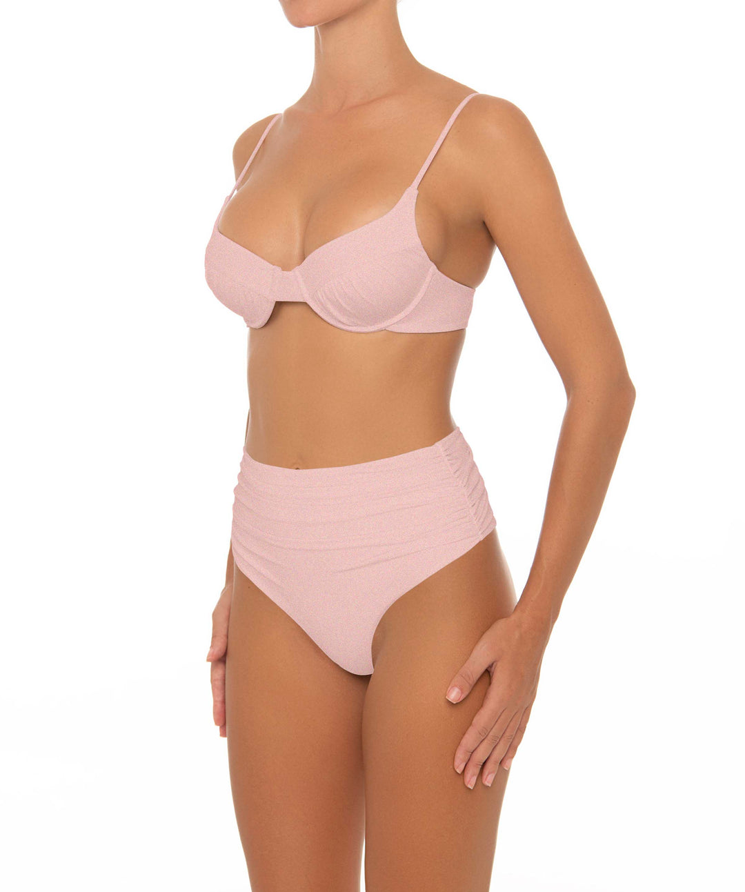 BSWS-B164 Side Shirred Highwaisted Bikini Bottom