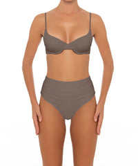 BSWS-B164 Side Shirred Highwaisted Bikini Bottom