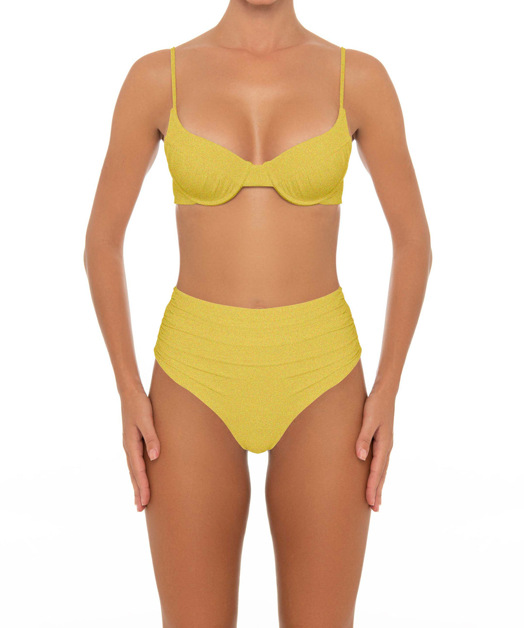 BSWS-B164 Side Shirred Highwaisted Bikini Bottom