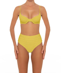 BSWS-B164 Side Shirred Highwaisted Bikini Bottom
