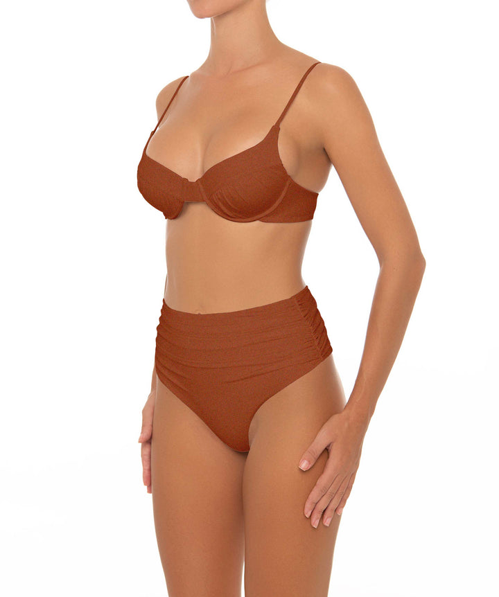 BSWS-B164 Side Shirred Highwaisted Bikini Bottom