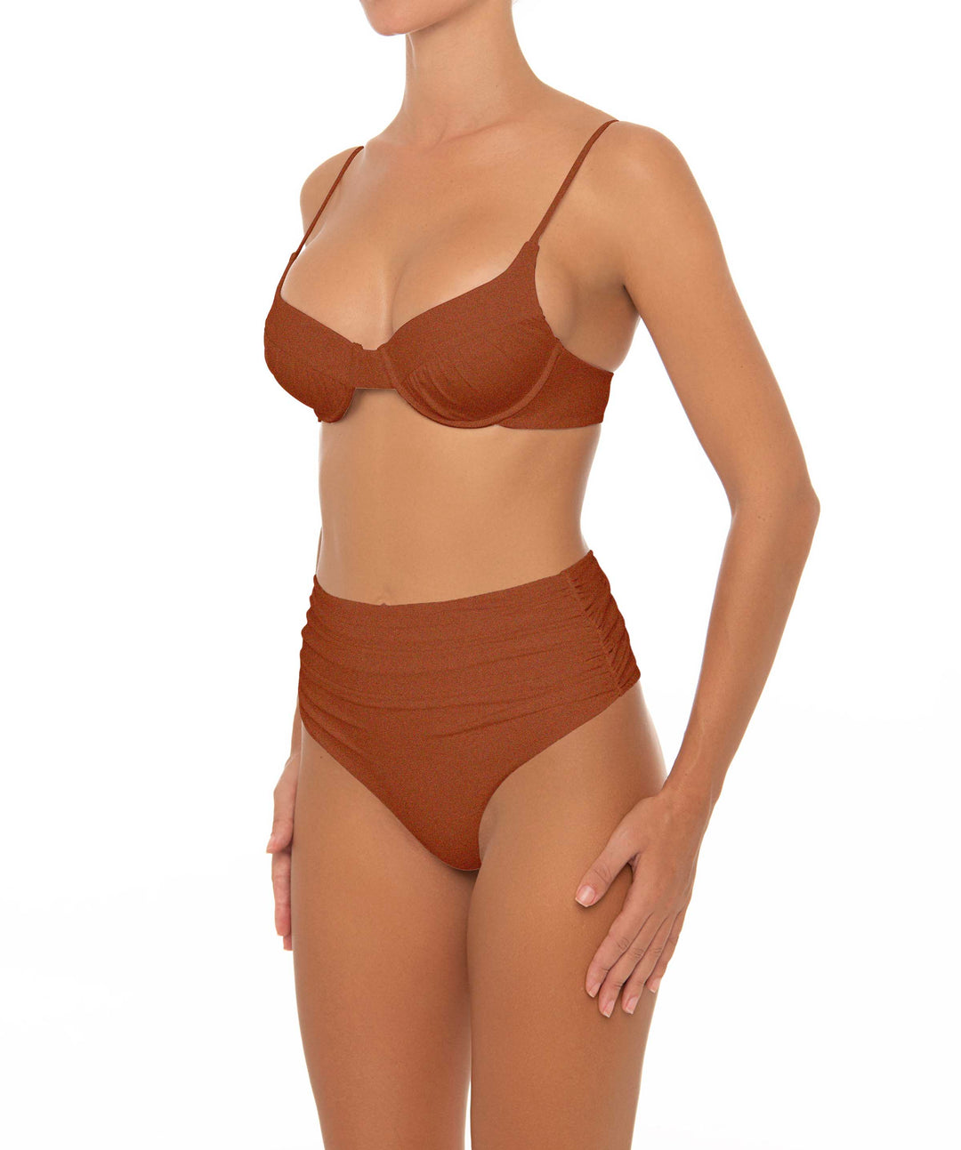 BSWS-T164 Underwire Shirred Cup Bikini Top