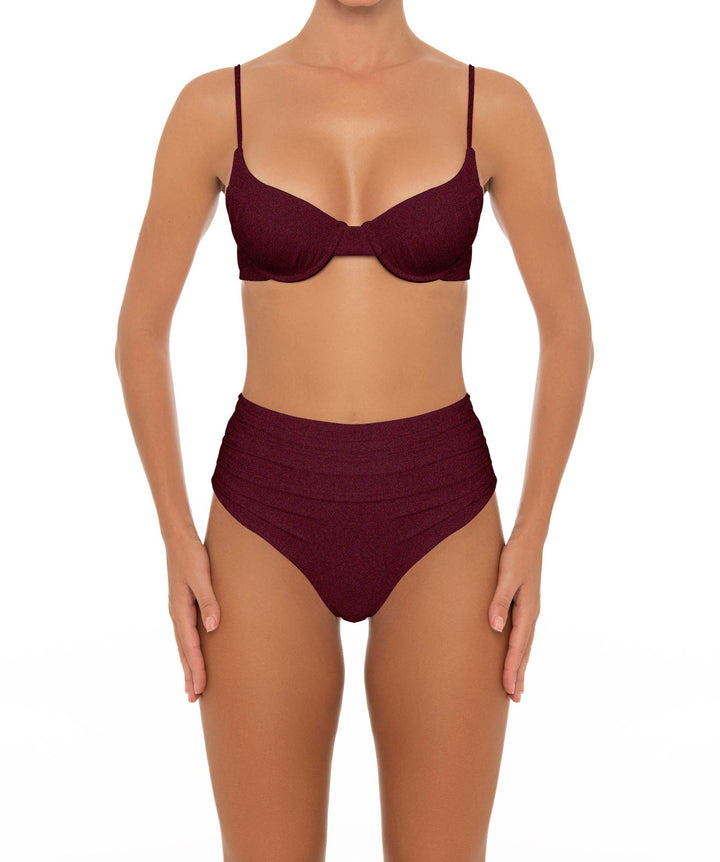 BSWS-T164 Underwire Shirred Cup Bikini Top