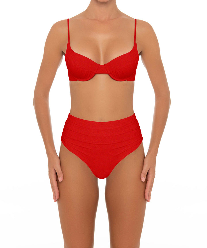 BSWS-B164 Side Shirred Highwaisted Bikini Bottom