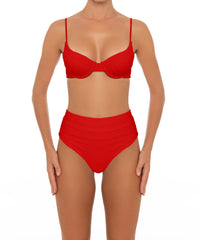 BSWS-B164 Side Shirred Highwaisted Bikini Bottom