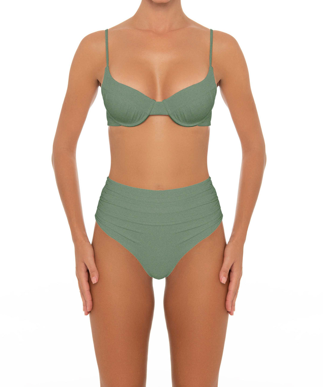 BSWS-B164 Side Shirred Highwaisted Bikini Bottom