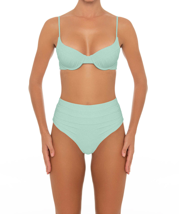 BSWS-B164 Side Shirred Highwaisted Bikini Bottom