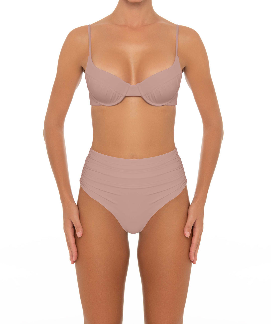BSWS-T164 Underwire Shirred Cup Bikini Top