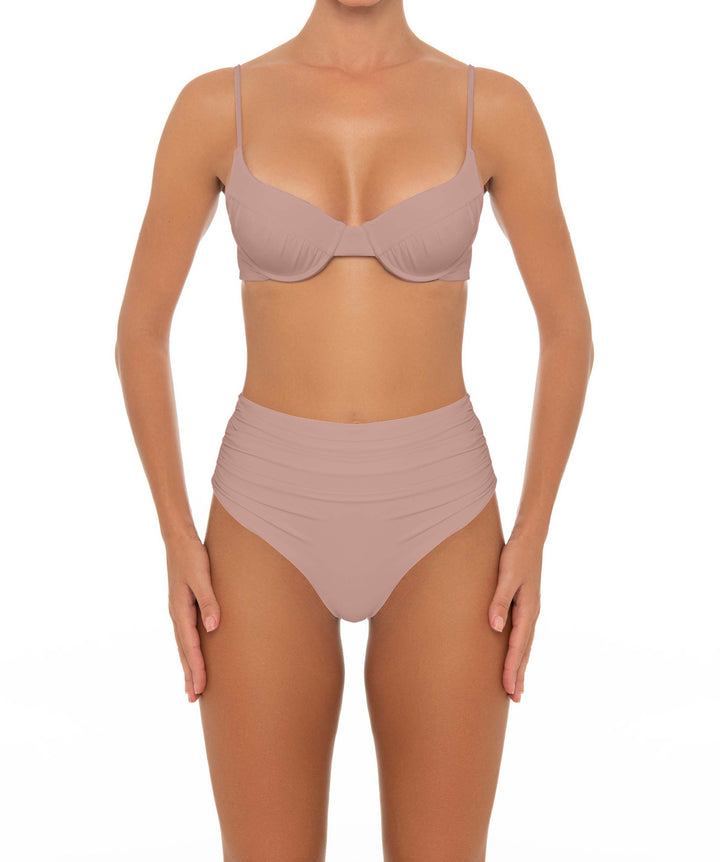 BSWS-T164 Underwire Shirred Cup Bikini Top