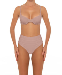BSWS-B164 Side Shirred Highwaisted Bikini Bottom