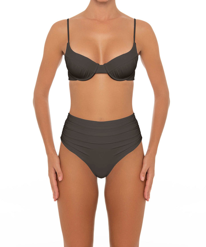 BSWS-B164 Side Shirred Highwaisted Bikini Bottom