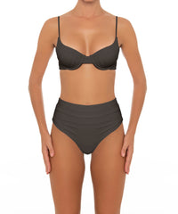 BSWS-B164 Side Shirred Highwaisted Bikini Bottom