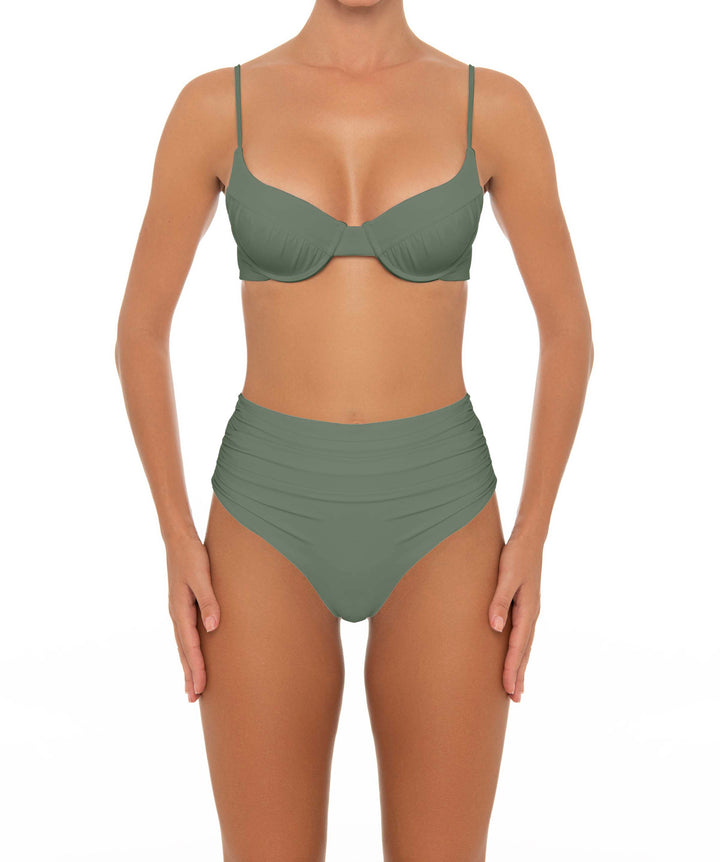 BSWS-B164 Side Shirred Highwaisted Bikini Bottom
