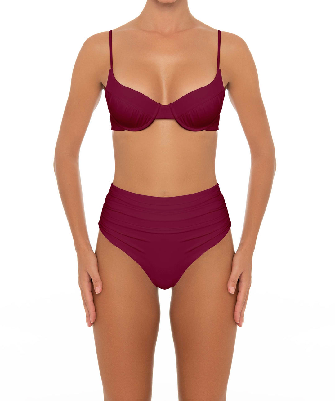 BSWS-T164 Underwire Shirred Cup Bikini Top