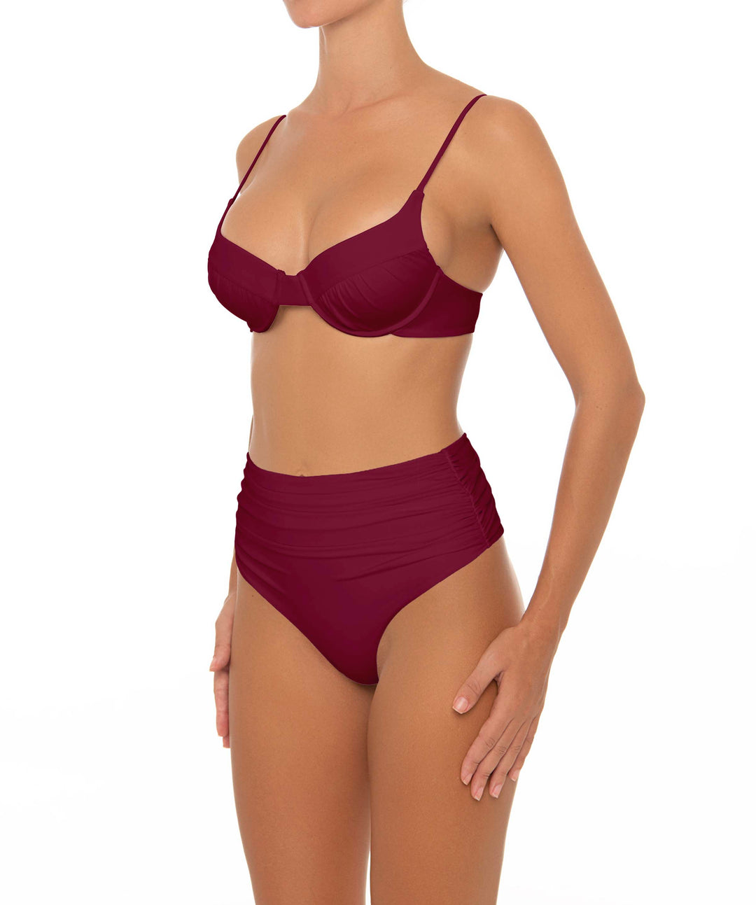 BSWS-T164 Underwire Shirred Cup Bikini Top