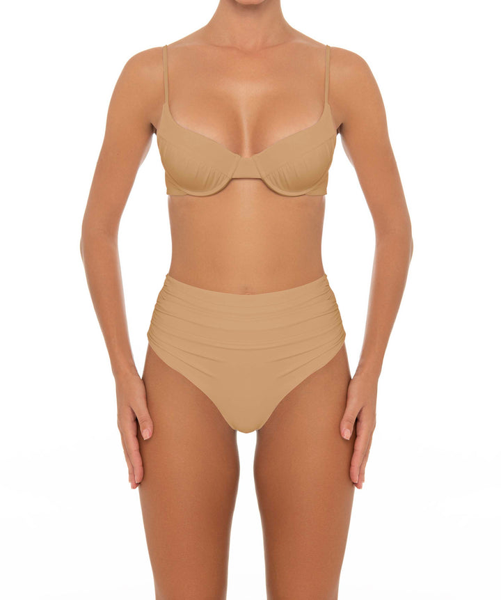 BSWS-B164 Side Shirred Highwaisted Bikini Bottom