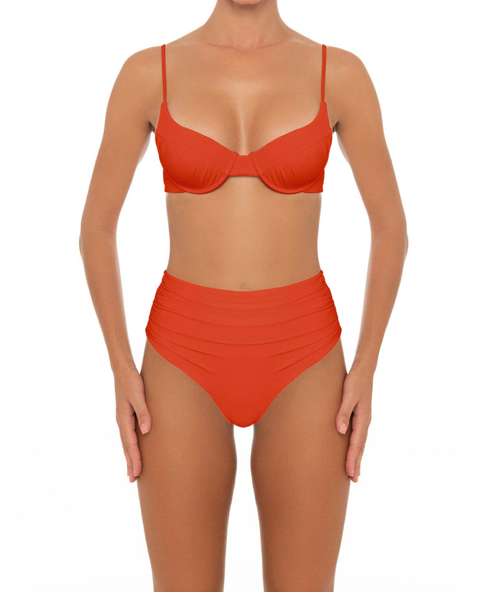 BSWS-B164 Side Shirred Highwaisted Bikini Bottom