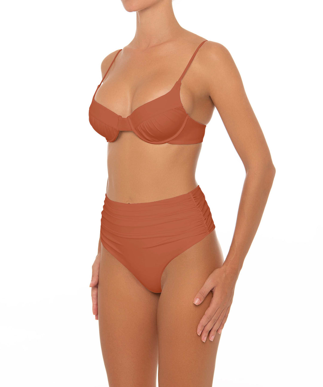 BSWS-T164 Underwire Shirred Cup Bikini Top