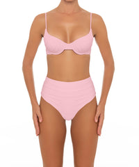 BSWS-B164 Side Shirred Highwaisted Bikini Bottom