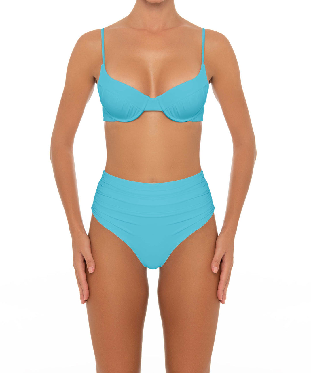 BSWS-B164 Side Shirred Highwaisted Bikini Bottom
