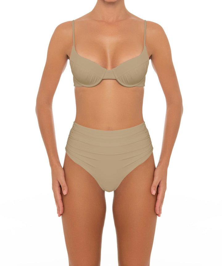 BSWS-B164 Side Shirred Highwaisted Bikini Bottom