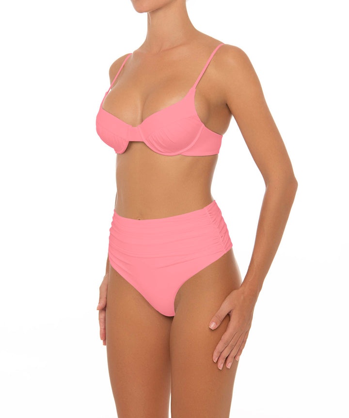 BSWS-B164 Side Shirred Highwaisted Bikini Bottom