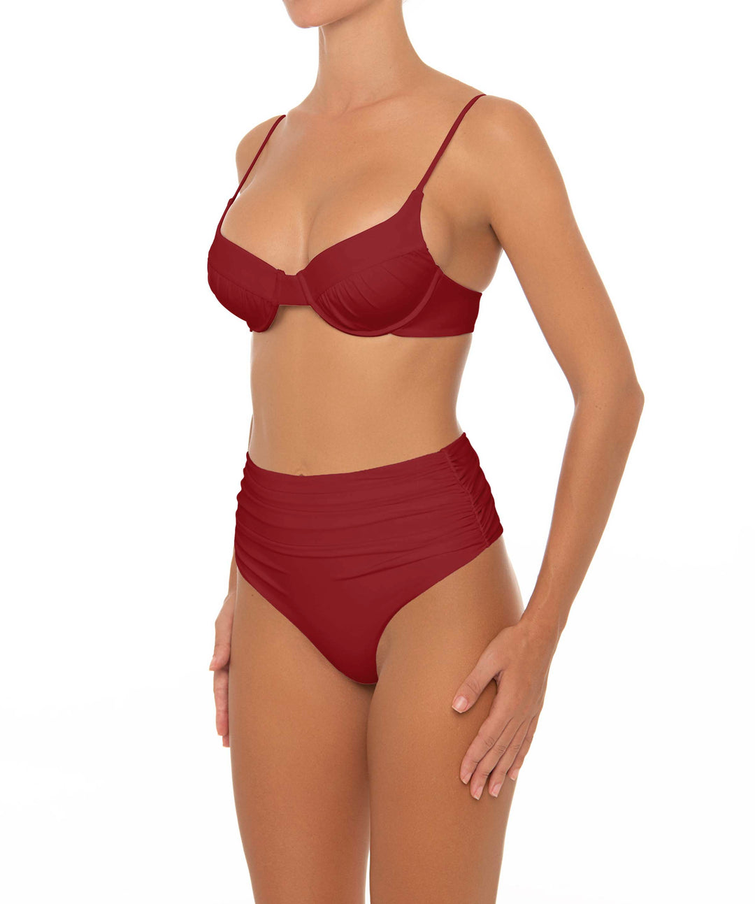 BSWS-T164 Underwire Shirred Cup Bikini Top