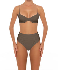 BSWS-B164 Side Shirred Highwaisted Bikini Bottom
