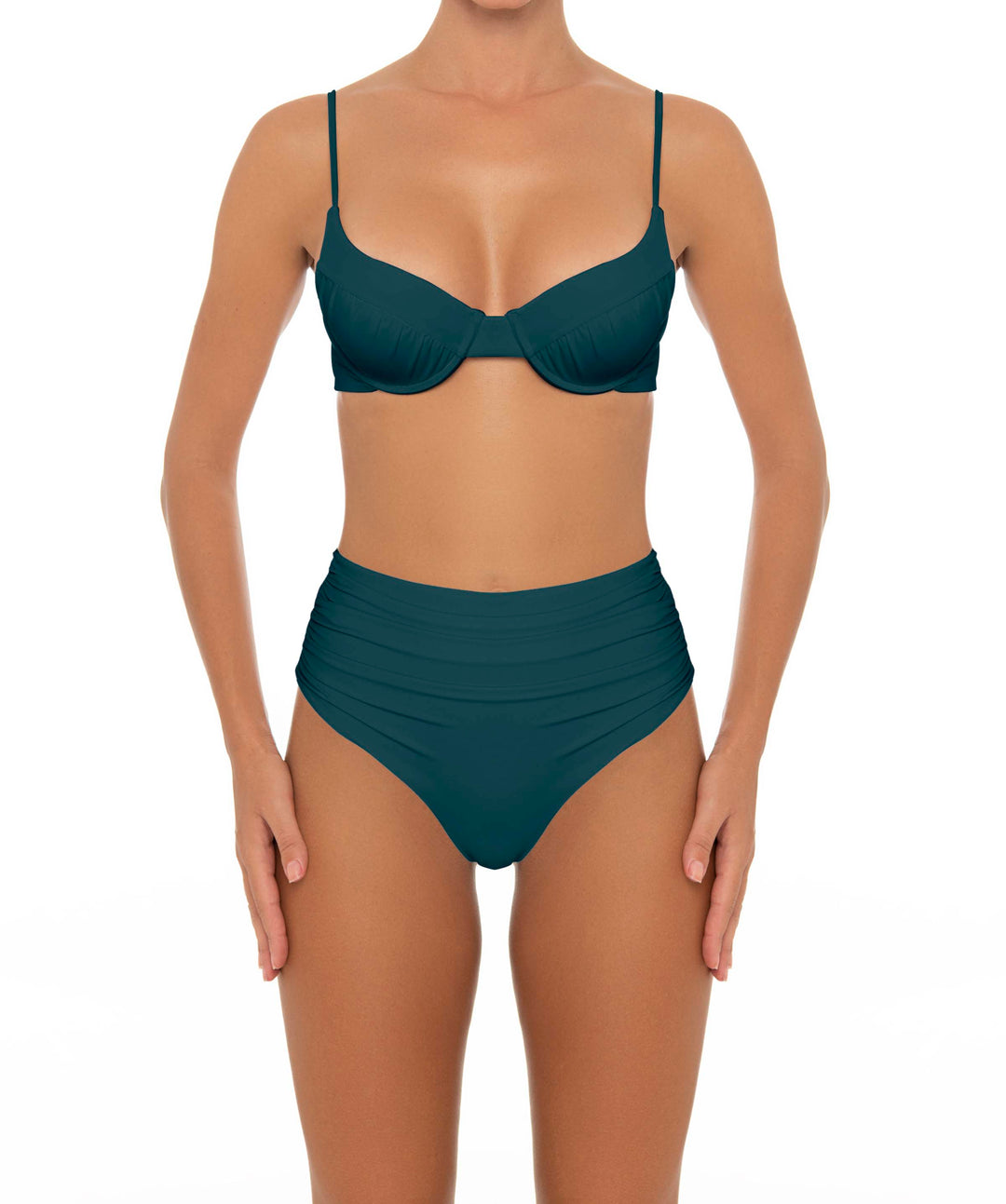 BSWS-T164 Underwire Shirred Cup Bikini Top
