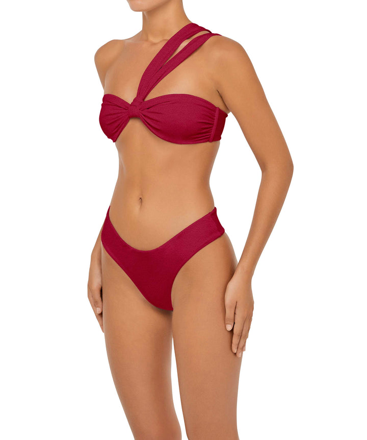 BSWS-T83 Double Strap One Shoulder Bandeau Top