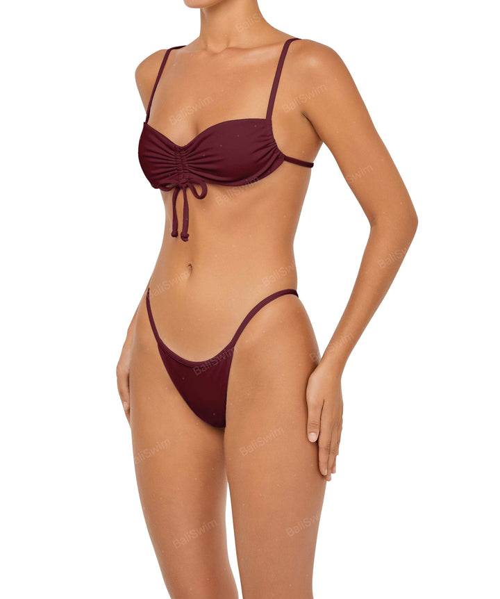 BSWS-T85 Adjustable Gathered Bikini Top