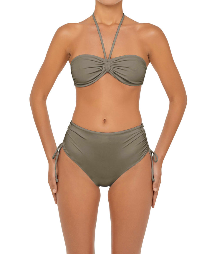 BSWS-B89 High Waisted Side Tunneled Bikini Bottom
