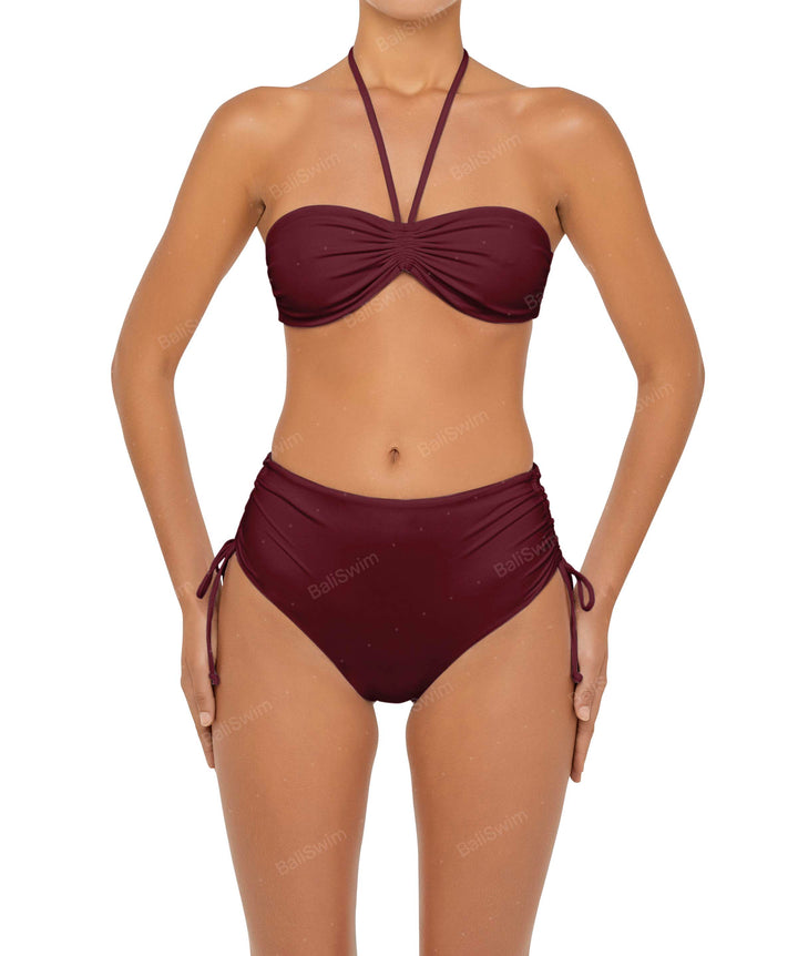 BSWS-B89 High Waisted Side Tunneled Bikini Bottom