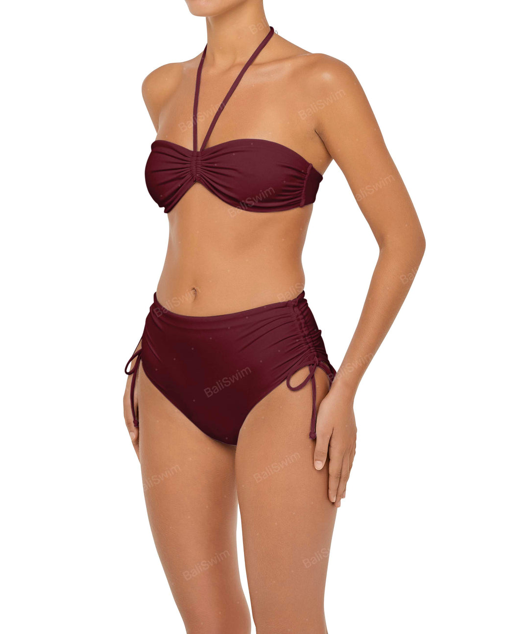 BSWS-B89 High Waisted Side Tunneled Bikini Bottom