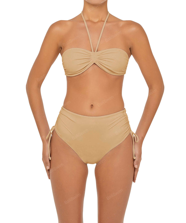 BSWS-B89 High Waisted Side Tunneled Bikini Bottom