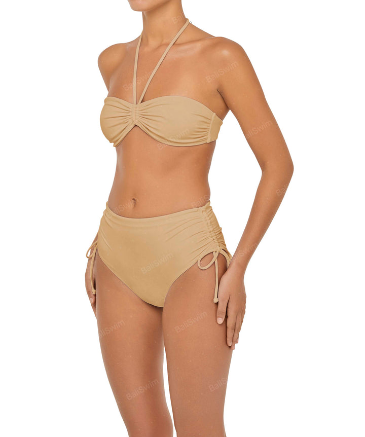 BSWS-B89 High Waisted Side Tunneled Bikini Bottom