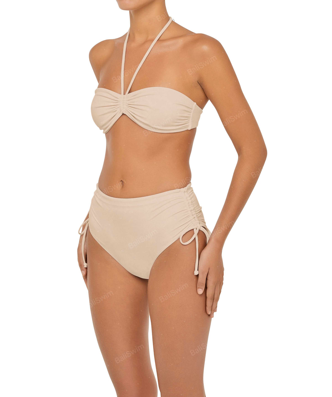 BSWS-B89 High Waisted Side Tunneled Bikini Bottom