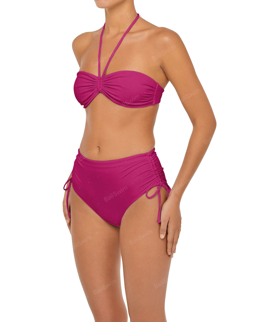 BSWS-B89 High Waisted Side Tunneled Bikini Bottom