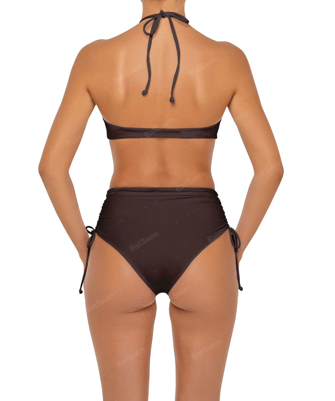 BSWS-B89 High Waisted Side Tunneled Bikini Bottom