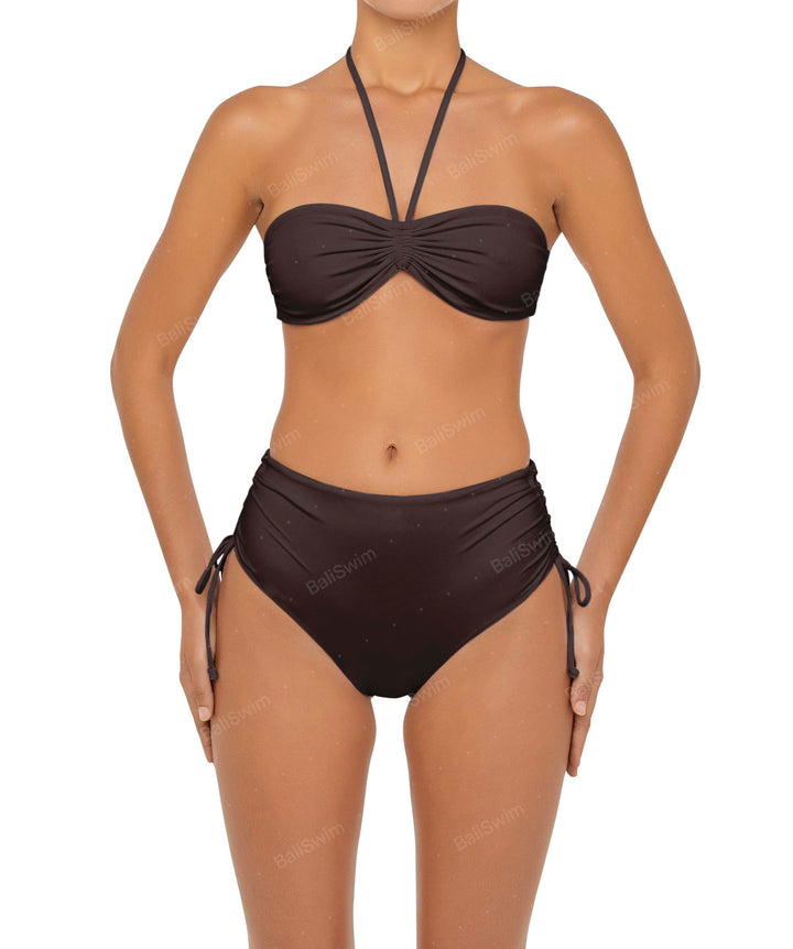 BSWS-B89 High Waisted Side Tunneled Bikini Bottom