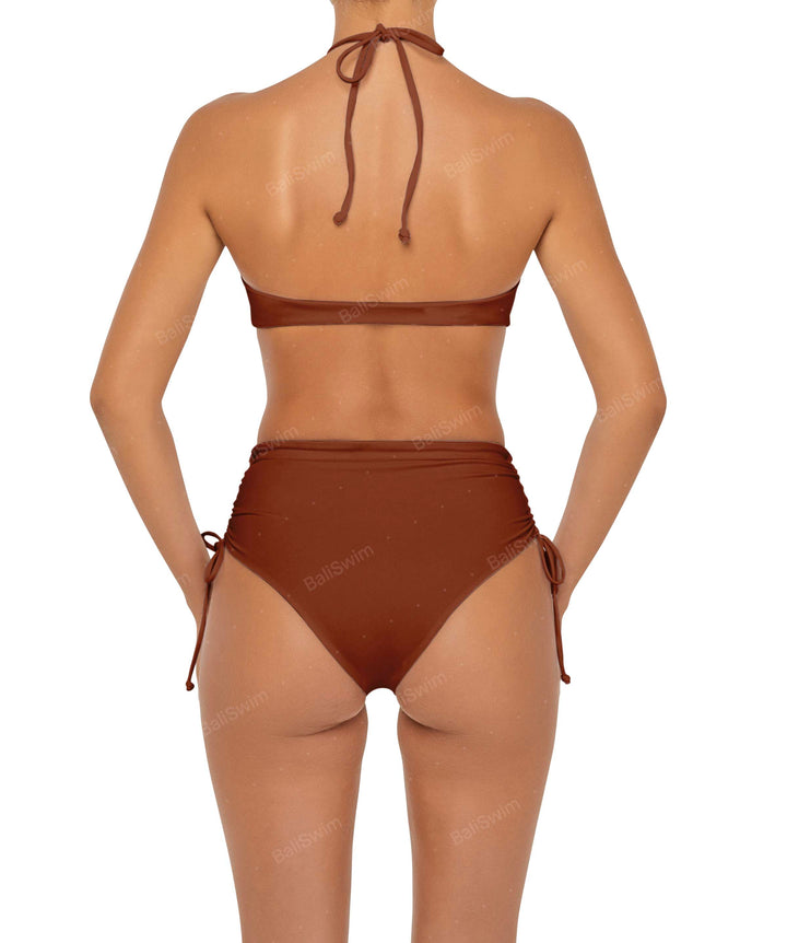 BSWS-B89 High Waisted Side Tunneled Bikini Bottom